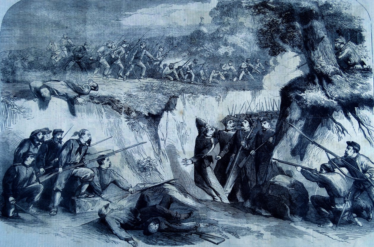 De Slag bij de Volturno, 1860 door Thomas Nast
