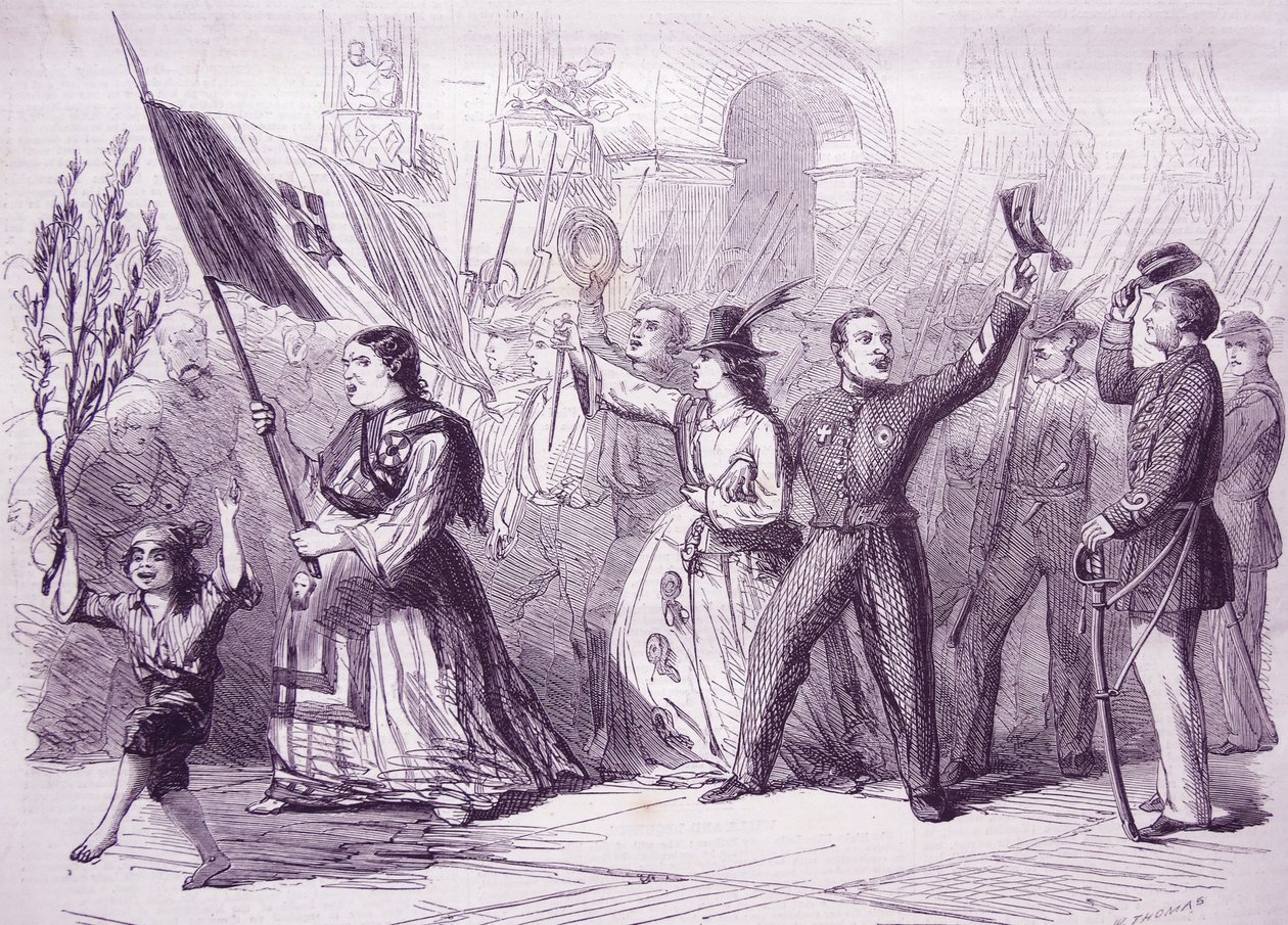 De Revolutie in Napels, 1860 door Thomas Nast