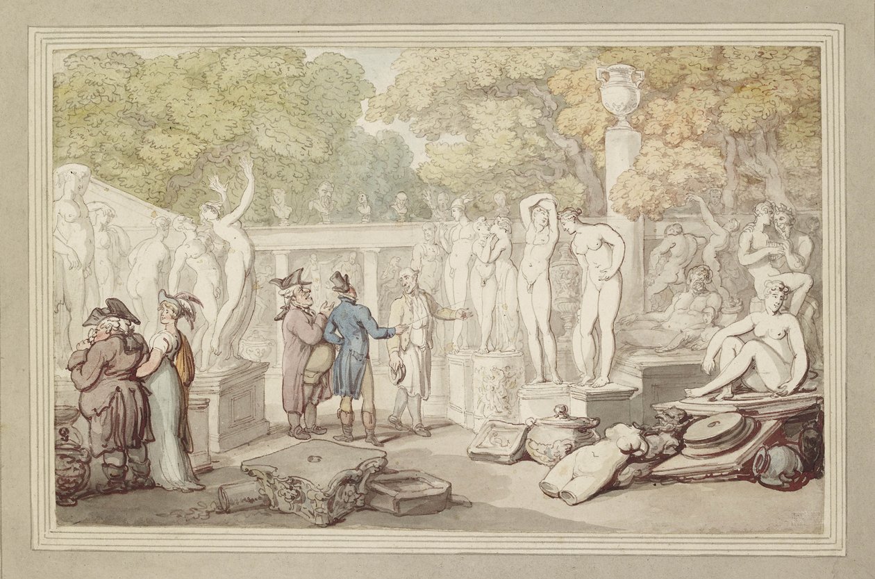 Een beeldhouwerij, 19e eeuw door Thomas Rowlandson