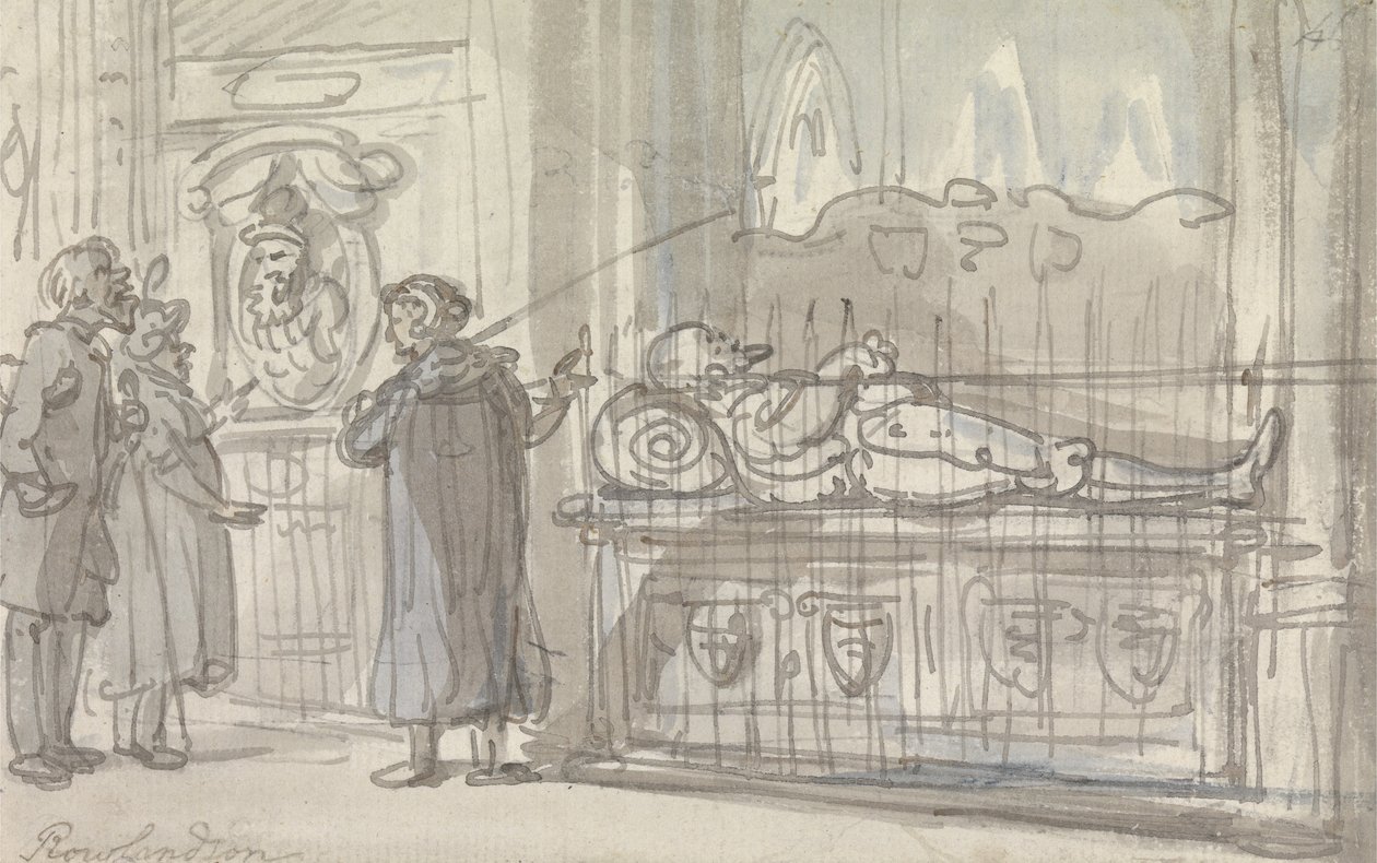 Een rondleiding in een kathedraal door Thomas Rowlandson