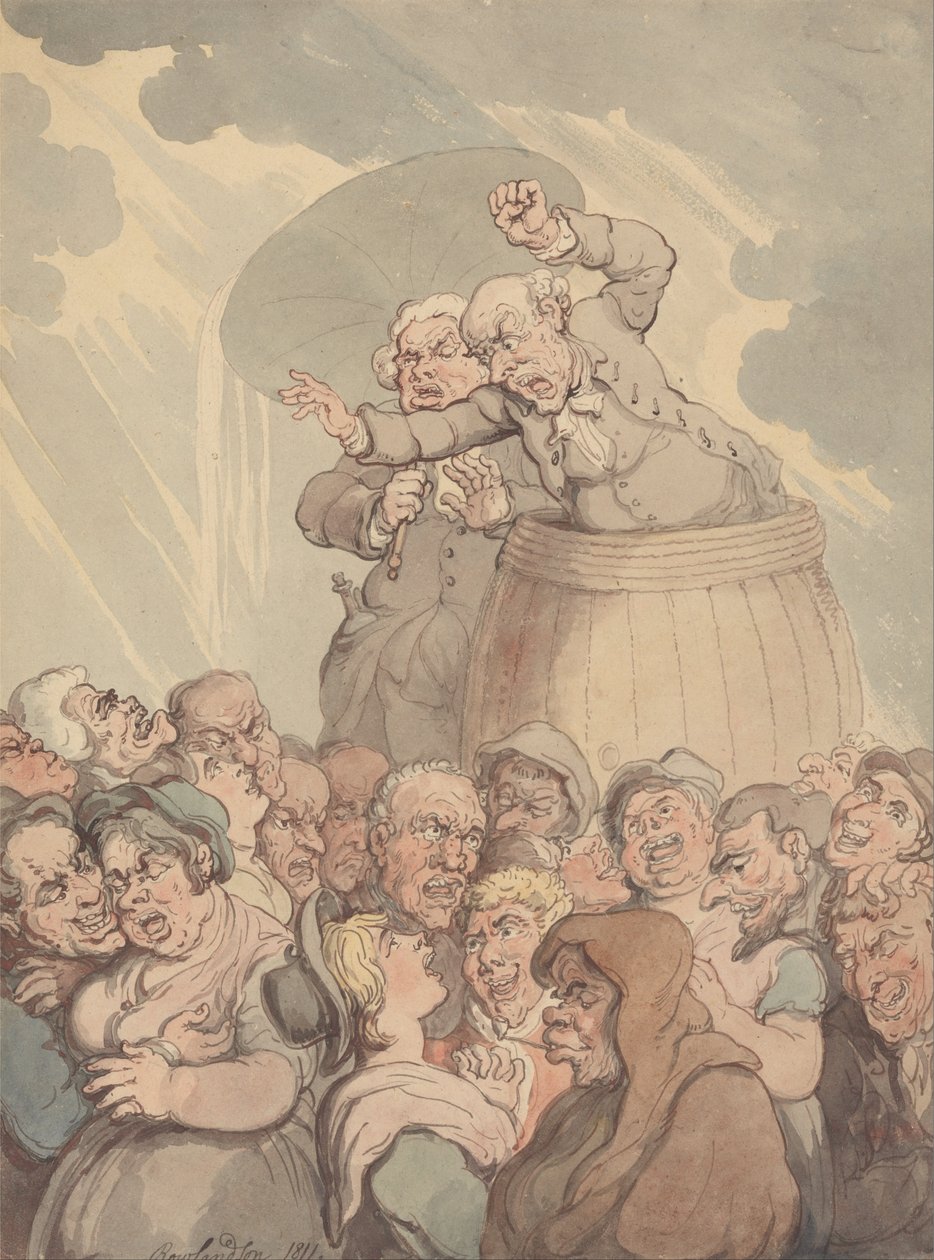 Een tubthumper door Thomas Rowlandson