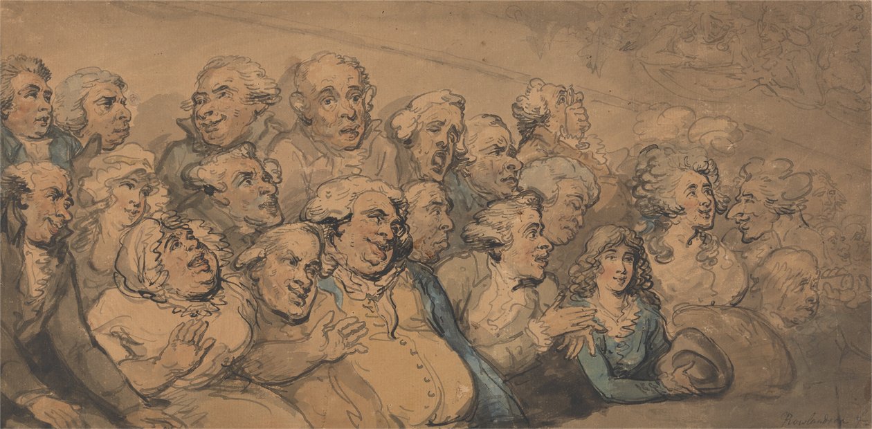 Een publiek in Drury Lane Theatre door Thomas Rowlandson