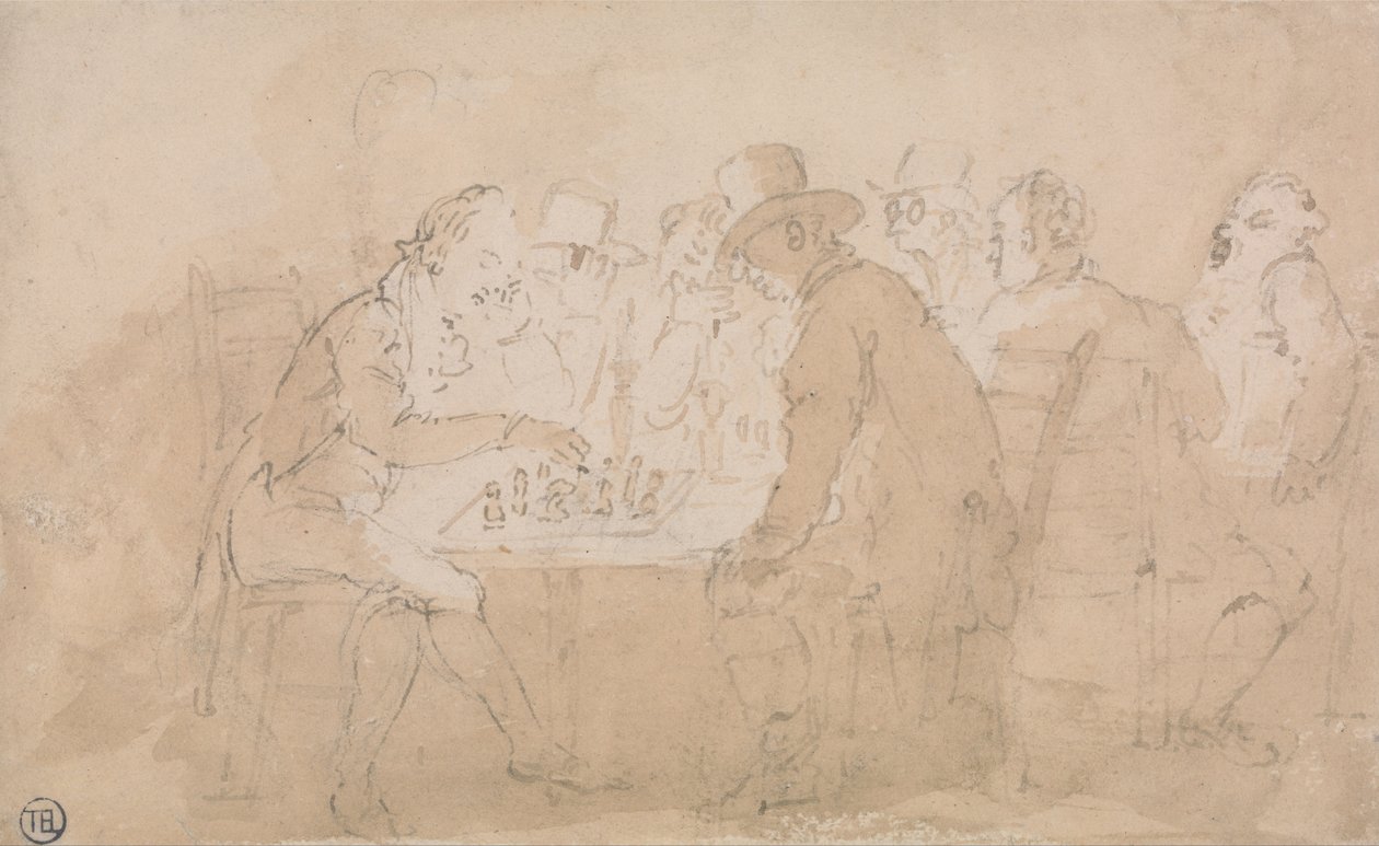 Schaakspelers door Thomas Rowlandson