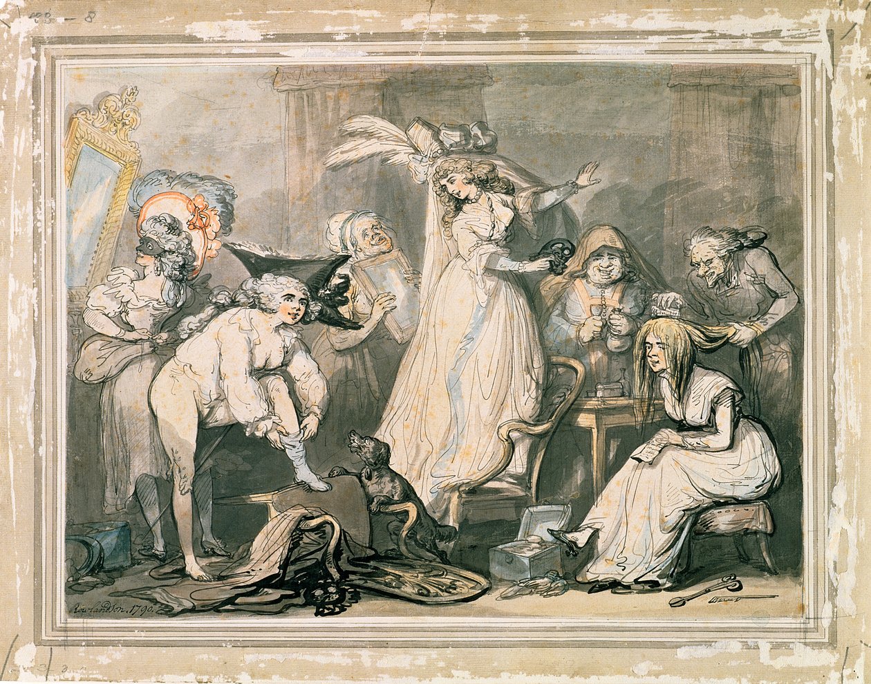 Klaarmaken voor een Maskerade, 1790 door Thomas Rowlandson