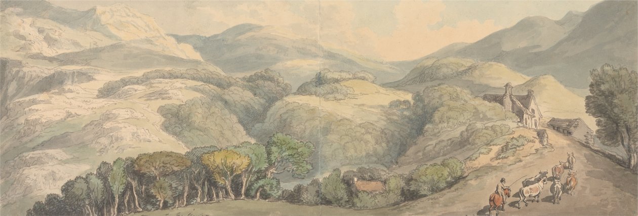 Ingang naar Festiniog, Wales door Thomas Rowlandson