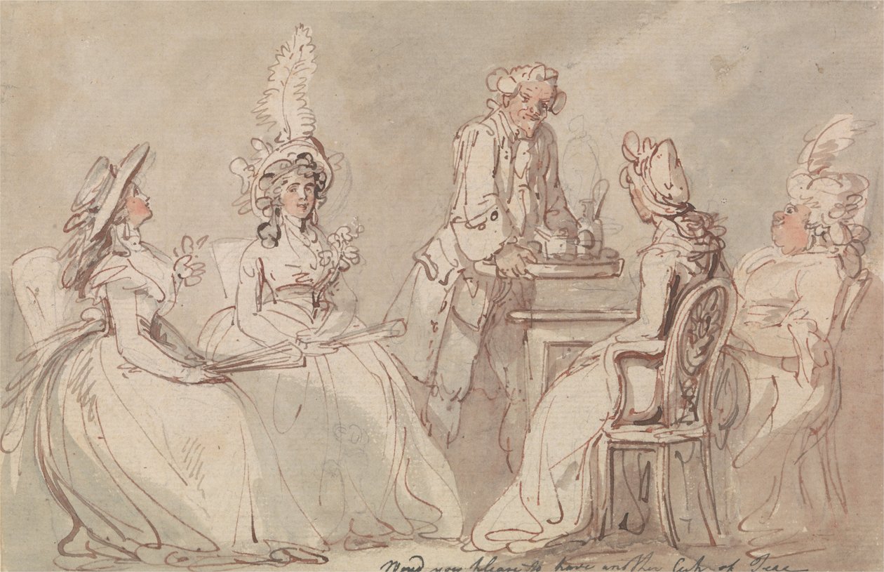Dames aan de thee door Thomas Rowlandson