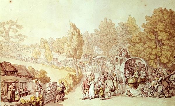 Weg naar Epsom, 1812 door Thomas Rowlandson