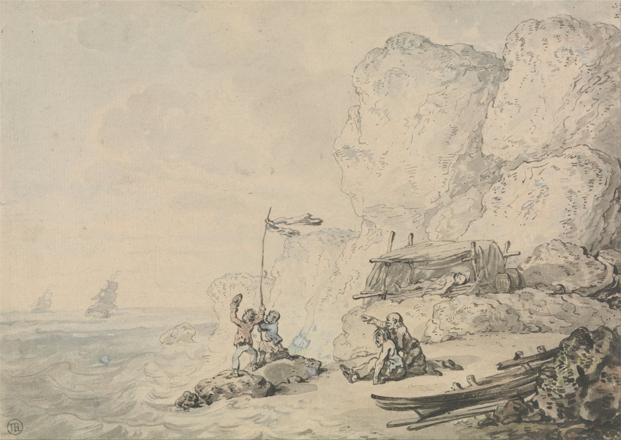 Schipbreukelingen door Thomas Rowlandson