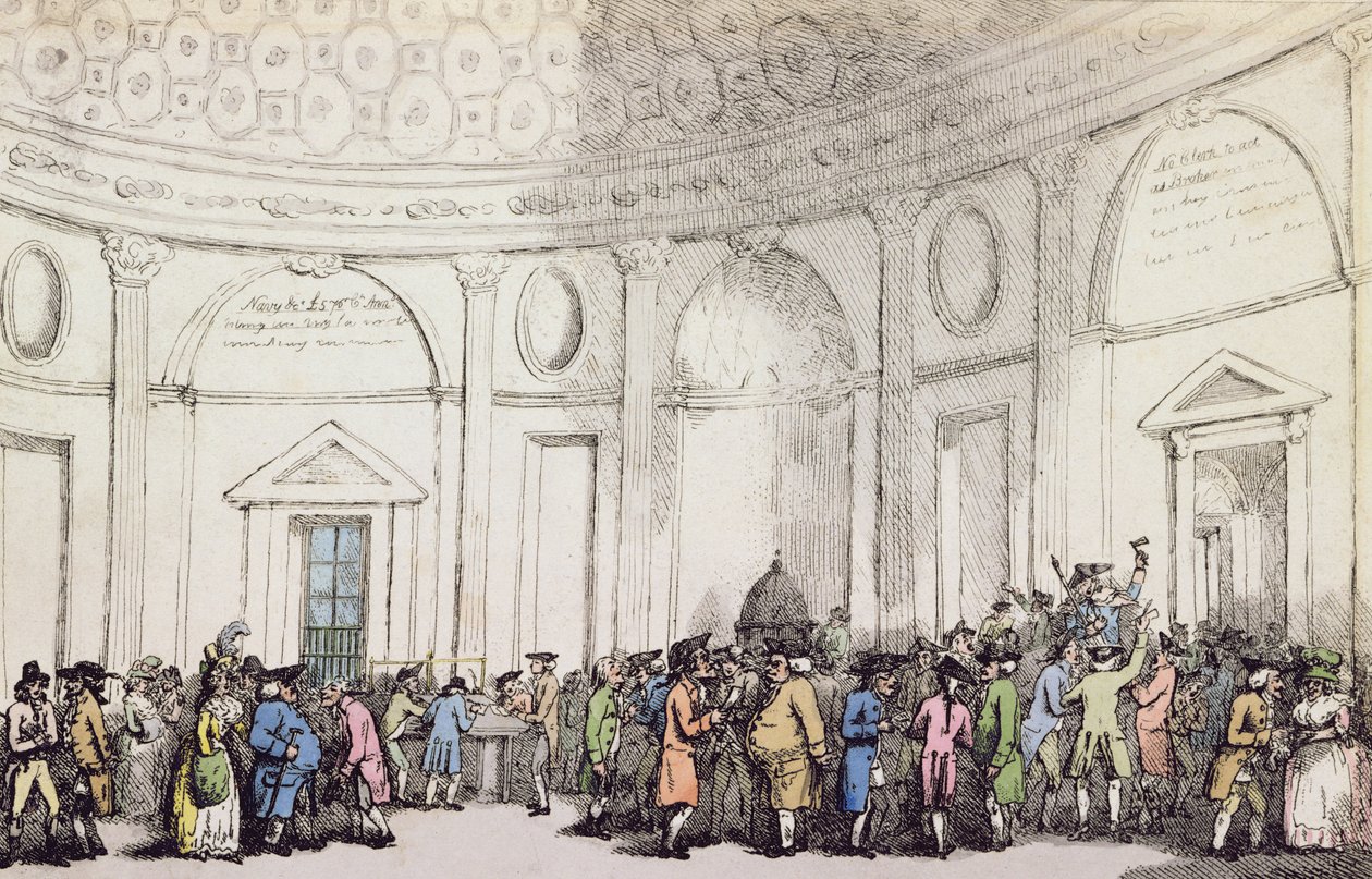 De Bank, 1792 door Thomas Rowlandson