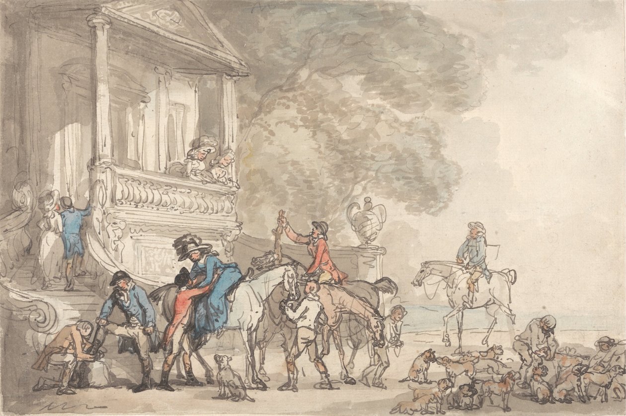 De terugkeer van de jacht door Thomas Rowlandson