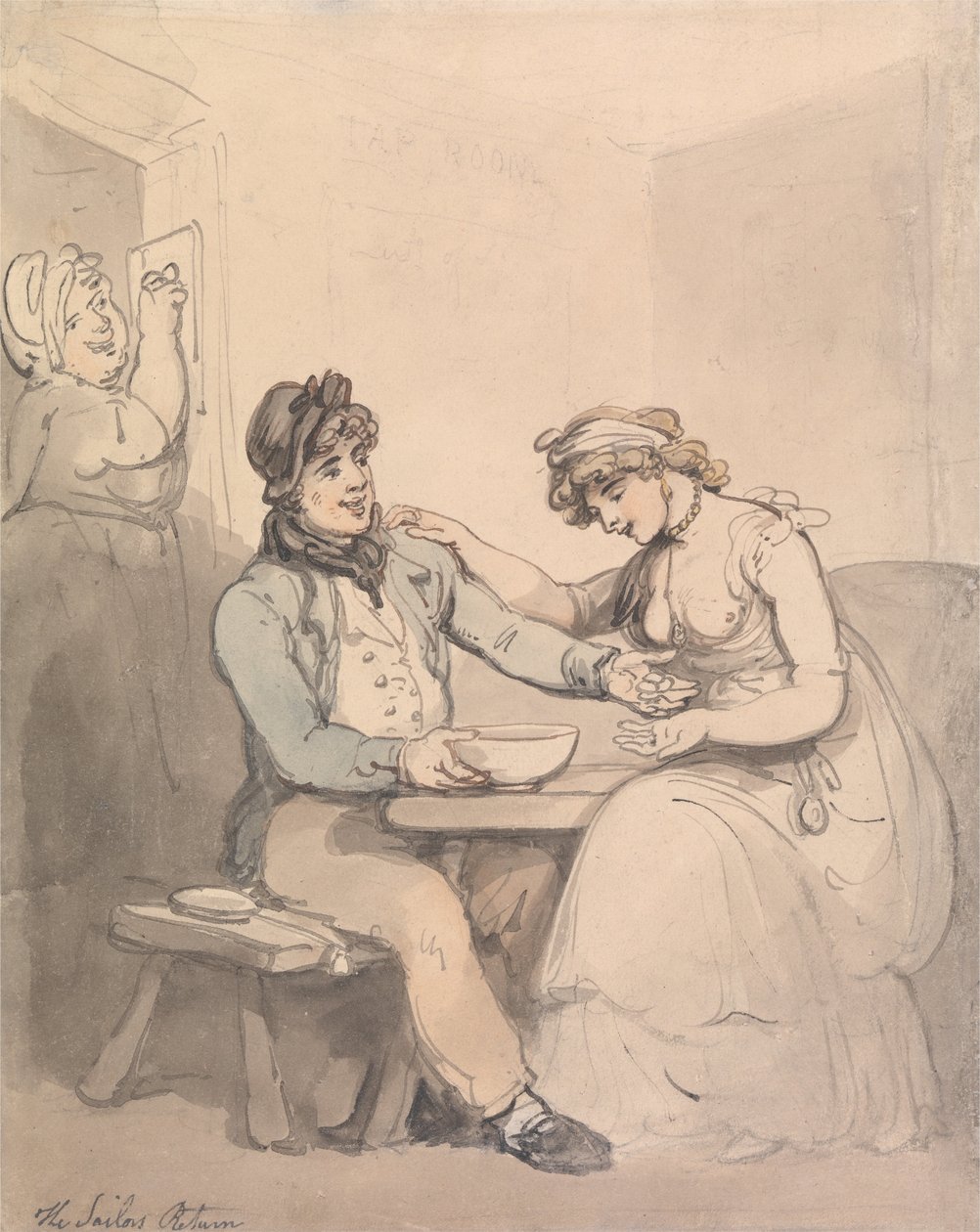 De terugkeer van de zeelieden door Thomas Rowlandson