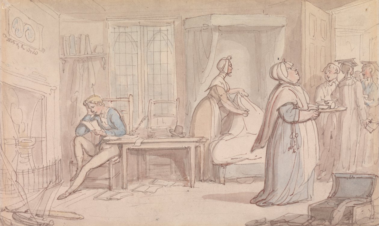 De Kamer van de Studenten door Thomas Rowlandson