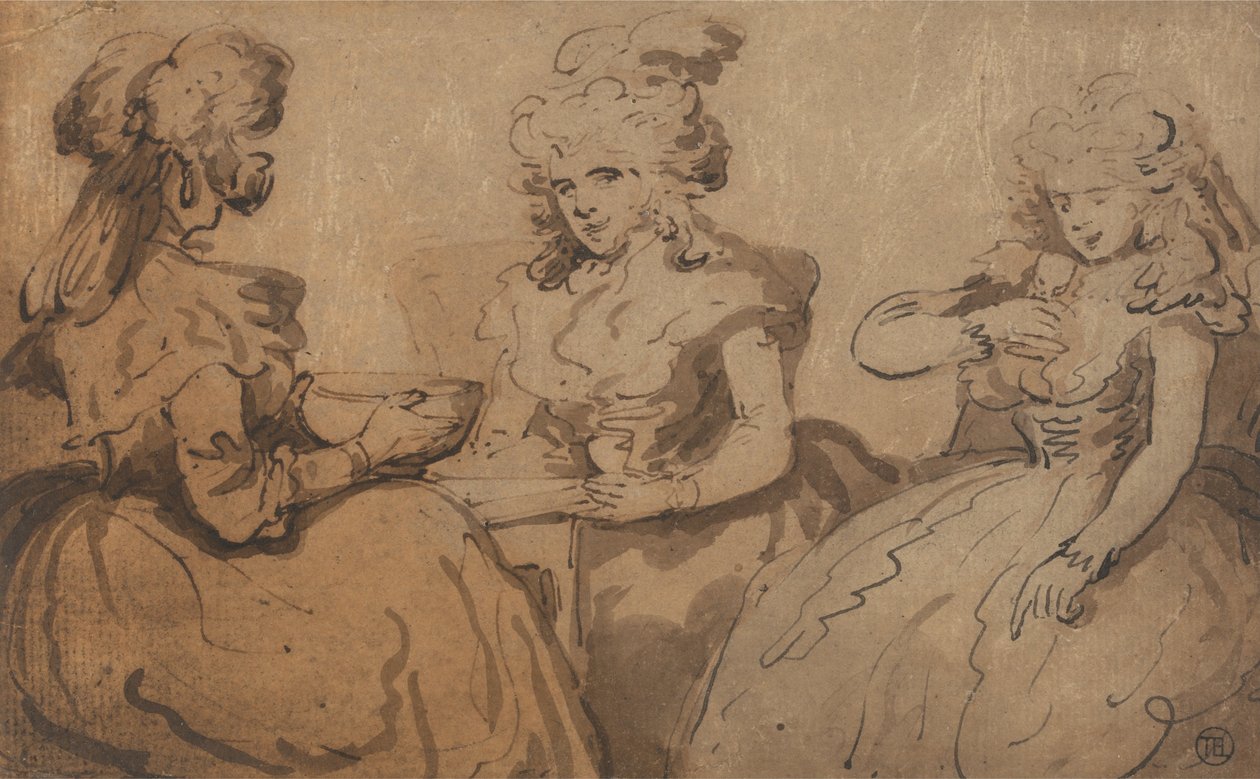 Vrouwen die punch drinken door Thomas Rowlandson