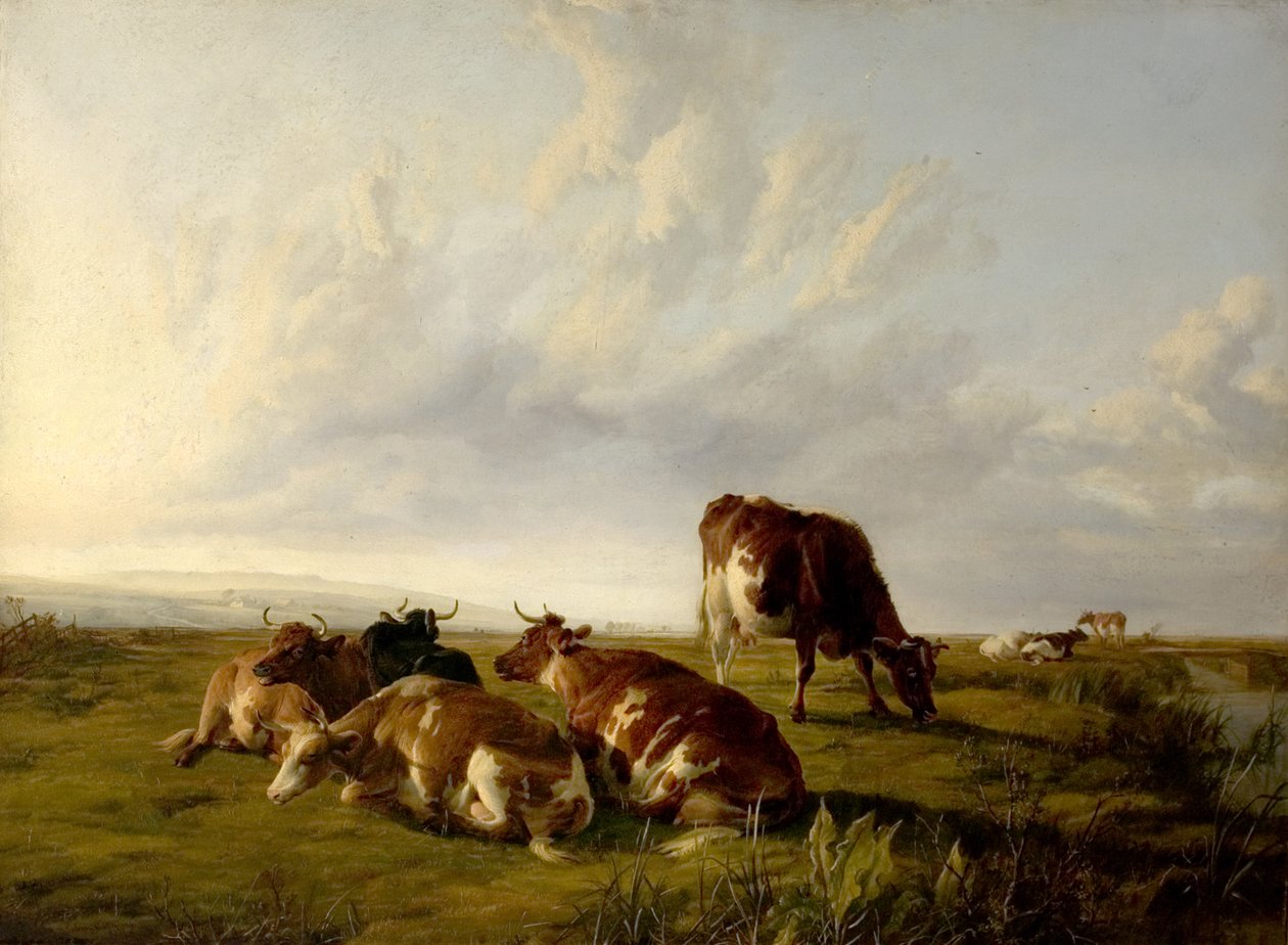 Middag in de Weiden, 1861 door Thomas Sidney Cooper