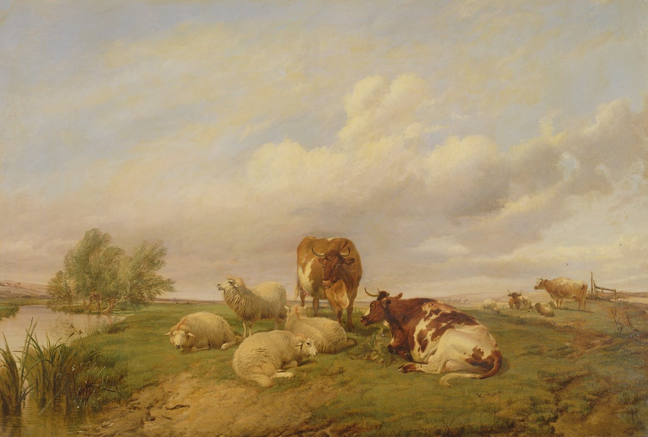 Op Canterbury Meadows door Thomas Sidney Cooper