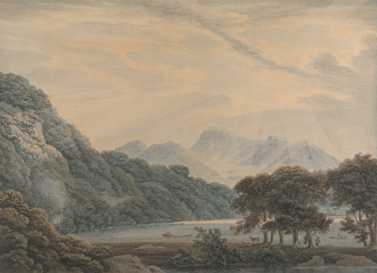 Het hoofd van Ullswater, met de lodge van Patterdale aan de linkerkant door Thomas Sunderland