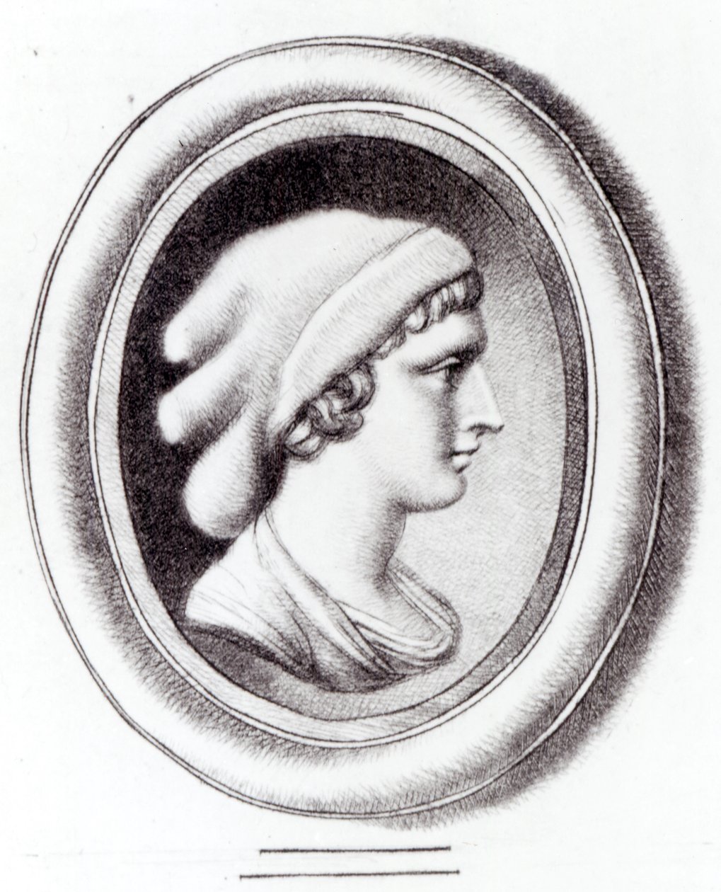 Portret van Sappho door Thomas Worlidge