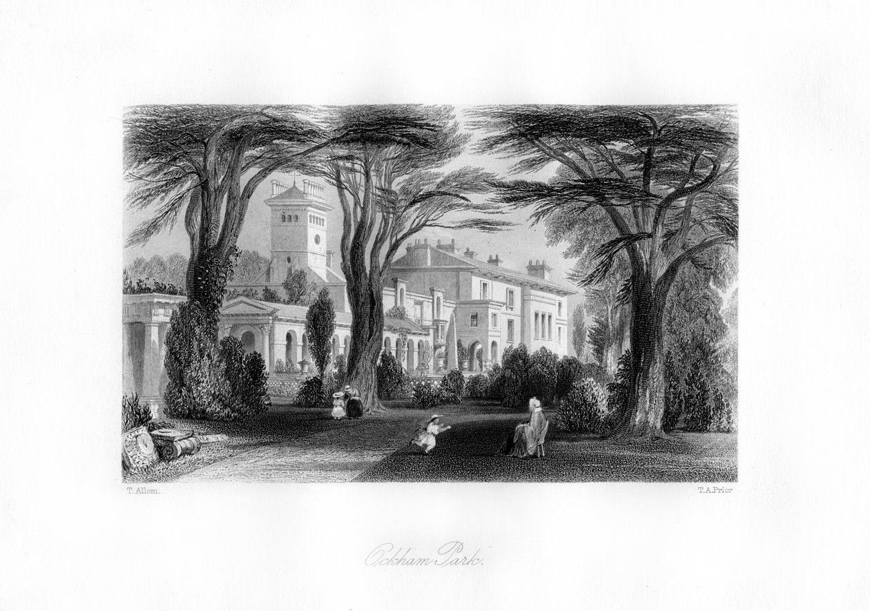 Ockham Park, Surrey, 19e eeuw door Thomas Abel Prior