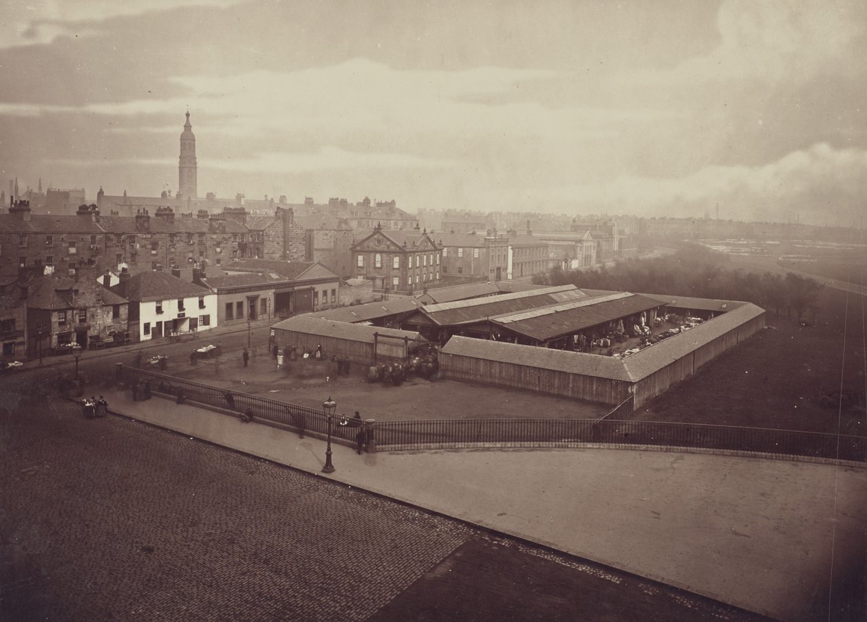 Kledingmarkt, voet van Saltmarket. door Thomas Annan