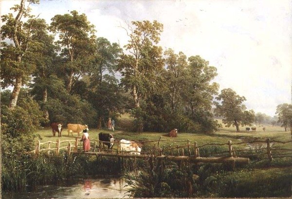 Een Rustieke Brug, Stoneleigh Park door Thomas Baker