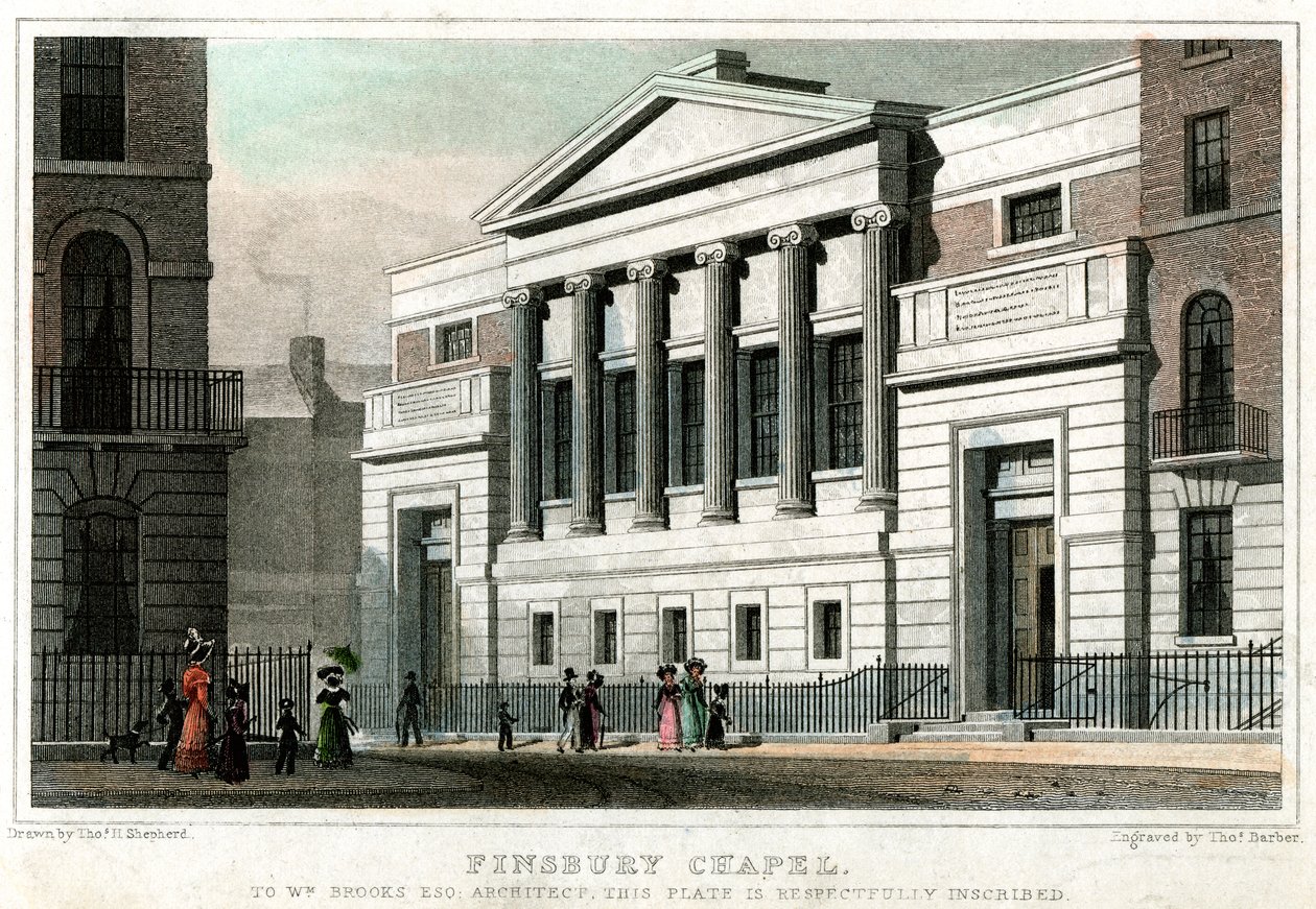 Finsbury Chapel, City of London, 1827 door Thomas Barber