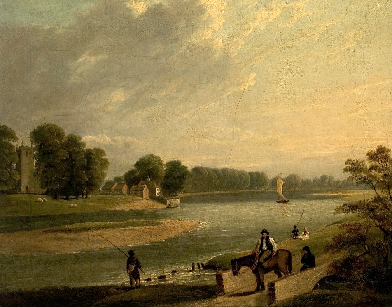 De Trent bij Wilford, 1840 door Thomas Barber