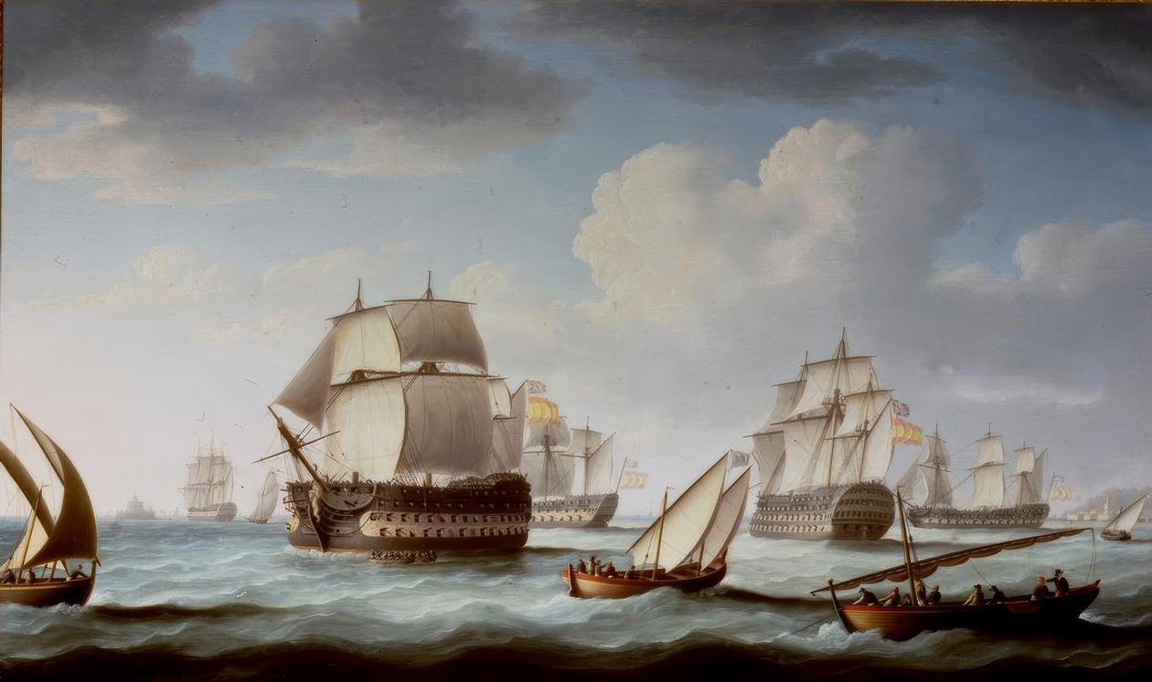 De Slag bij Trafalgar door Thomas Buttersworth