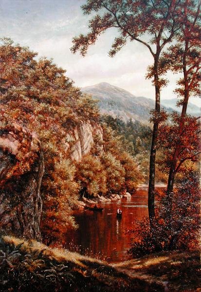 Zomerdag aan een bergmeer door Thomas Charles Farrer