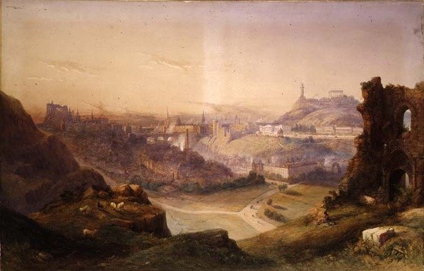 Edinburgh vanaf Salisbury Crags door Thomas Charles Leeson Rowbotham