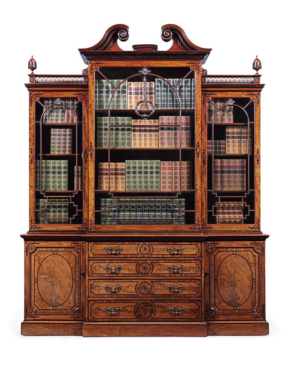 George III secretaire bibliotheekboekenkast, ca. 1765 door Thomas Chippendale