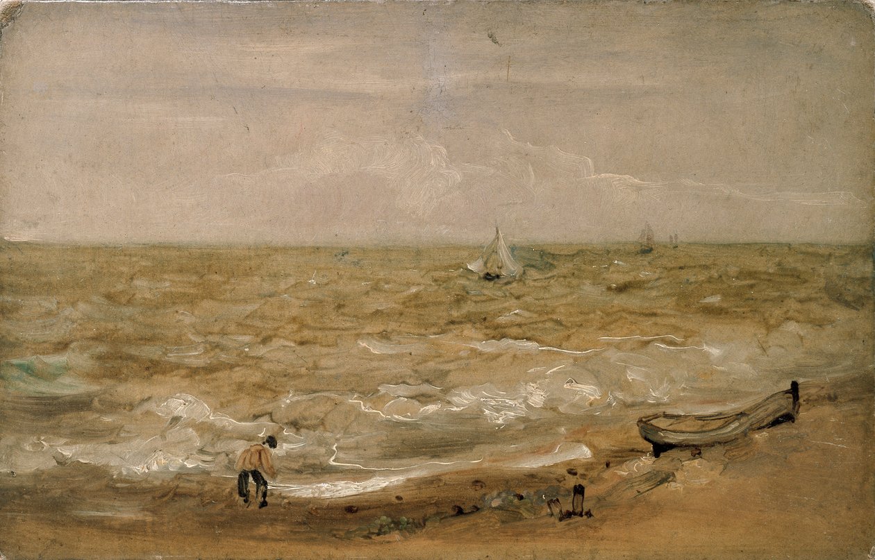Strandscène, begin 19e eeuw door Thomas Churchyard