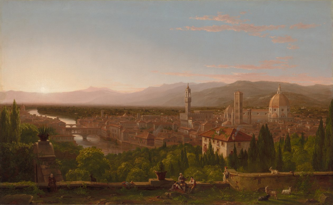 Uitzicht op Florence door Thomas Cole