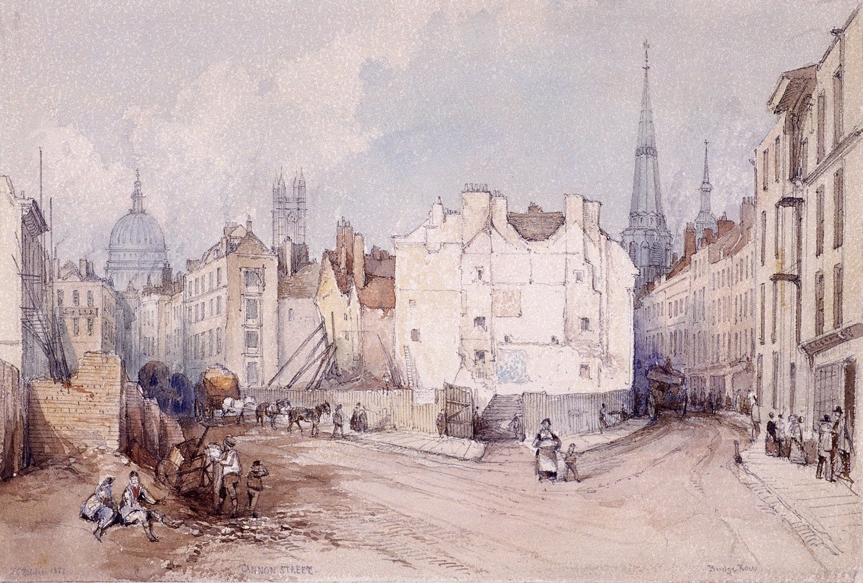 Cannon Street, Londen door Thomas Colman Dibdin