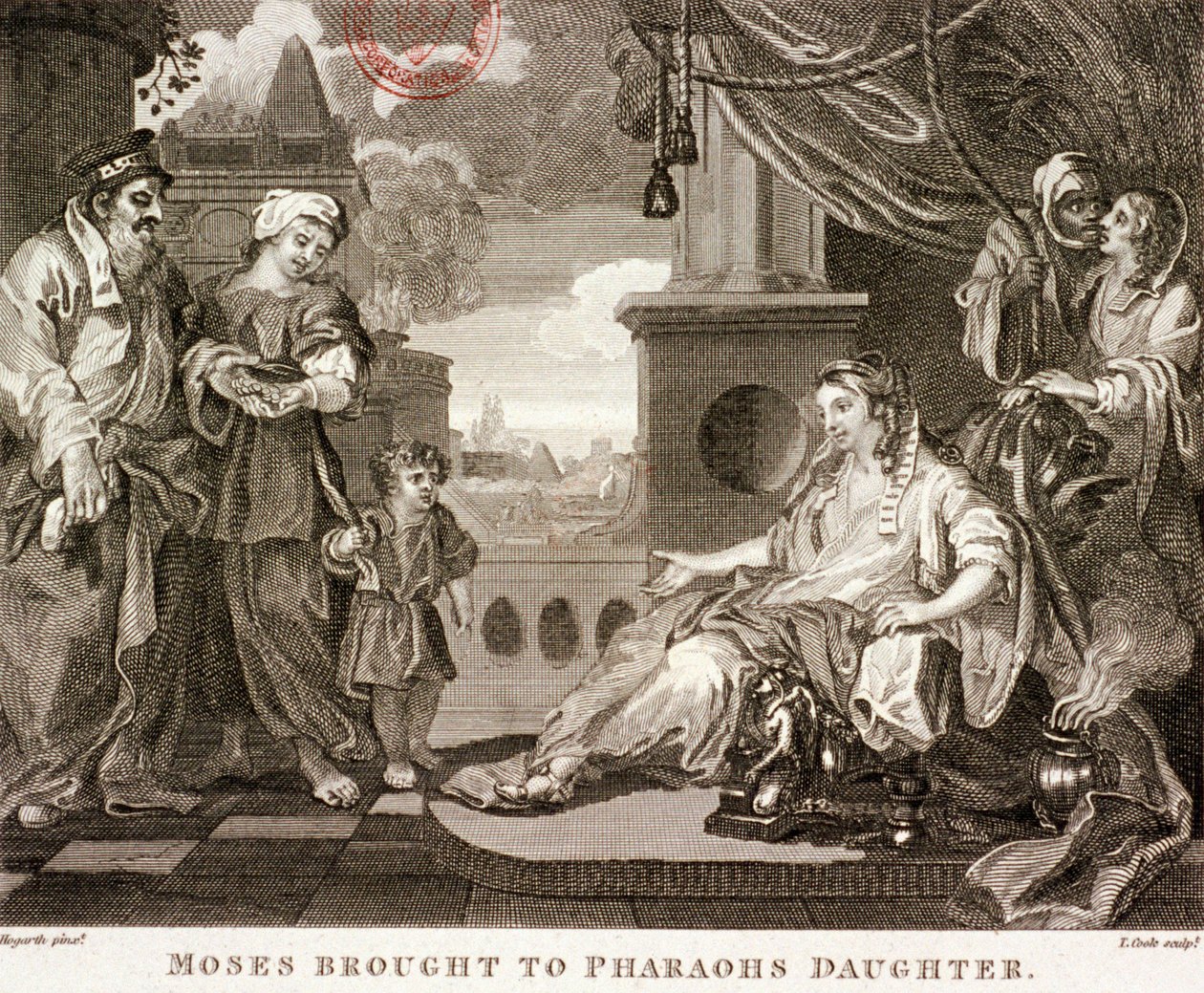 Mozes gebracht naar de dochter van de farao, 1809 door Thomas Cook