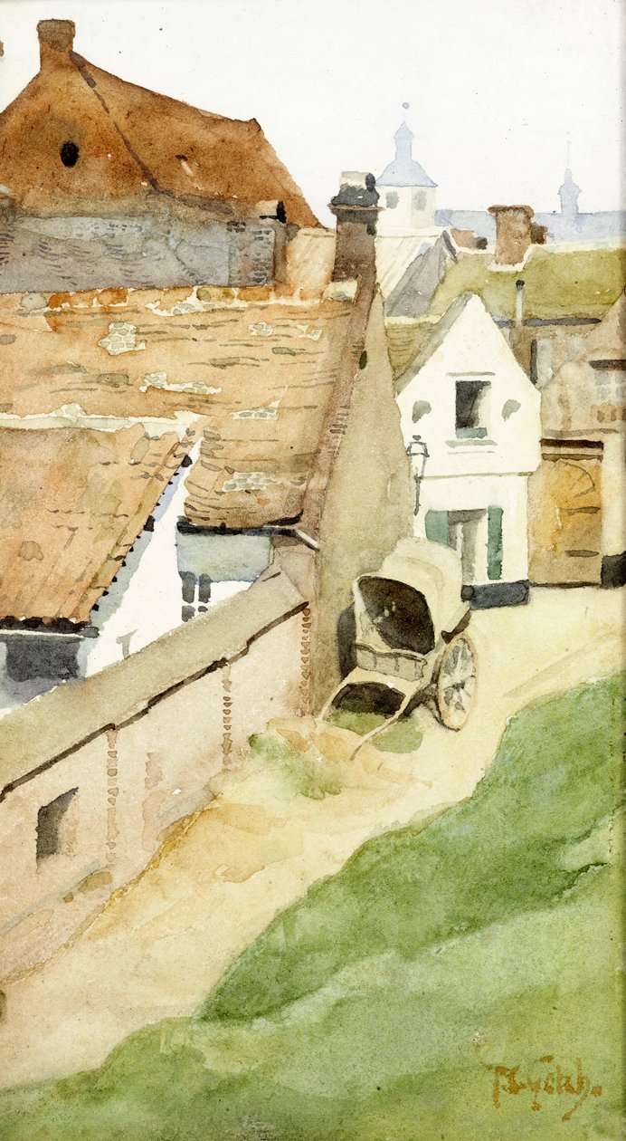 Een Dorpsachterstraat, ca. 1880 door Thomas Cooper Gotch