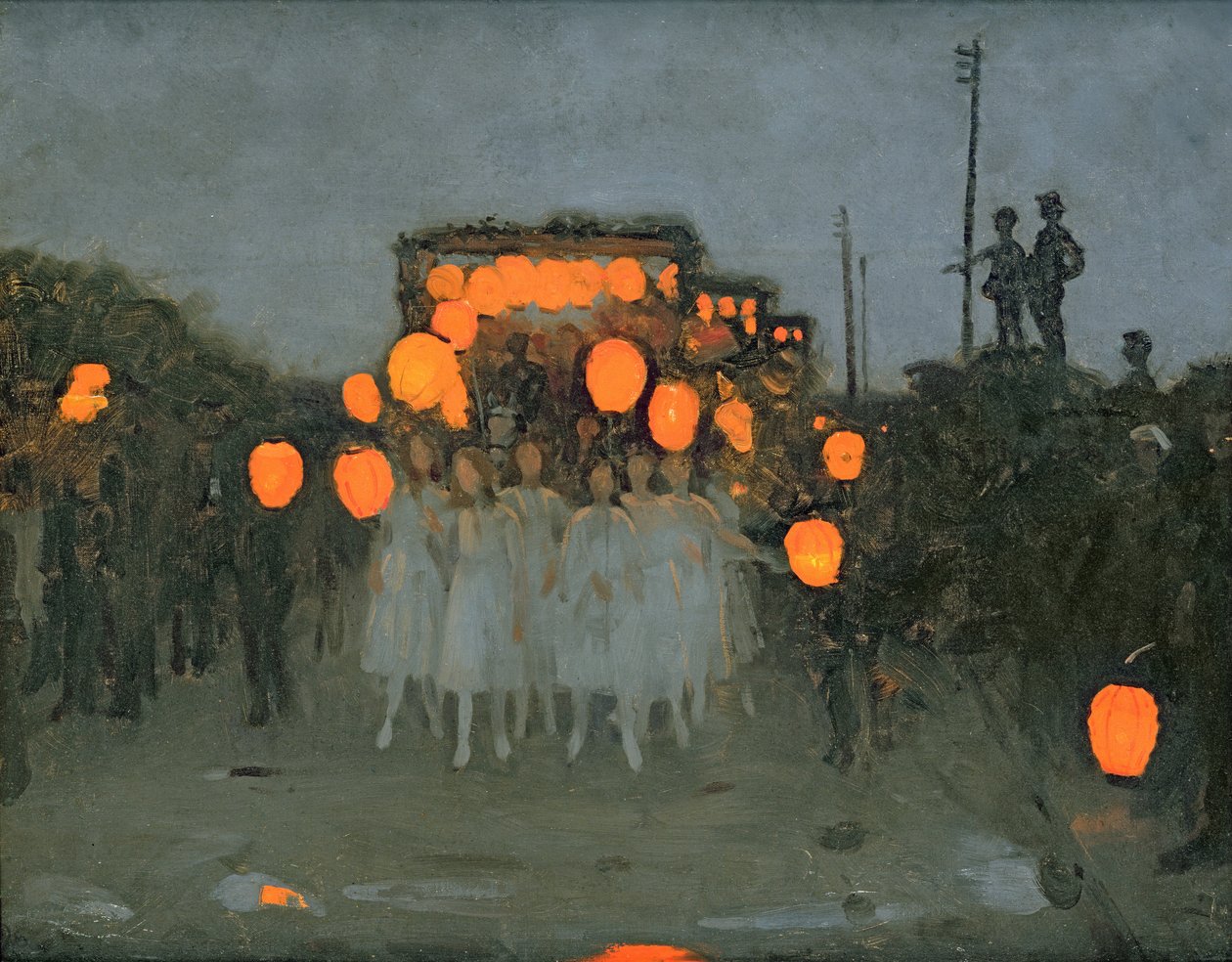 De Lantaarnoptocht c.1918 door Thomas Cooper Gotch
