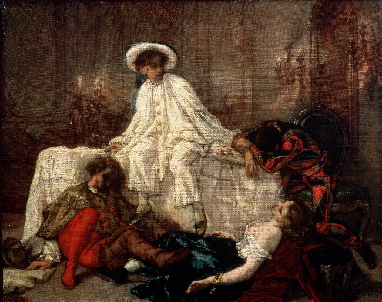 Na het Maskerbal, 1850s door Thomas Couture