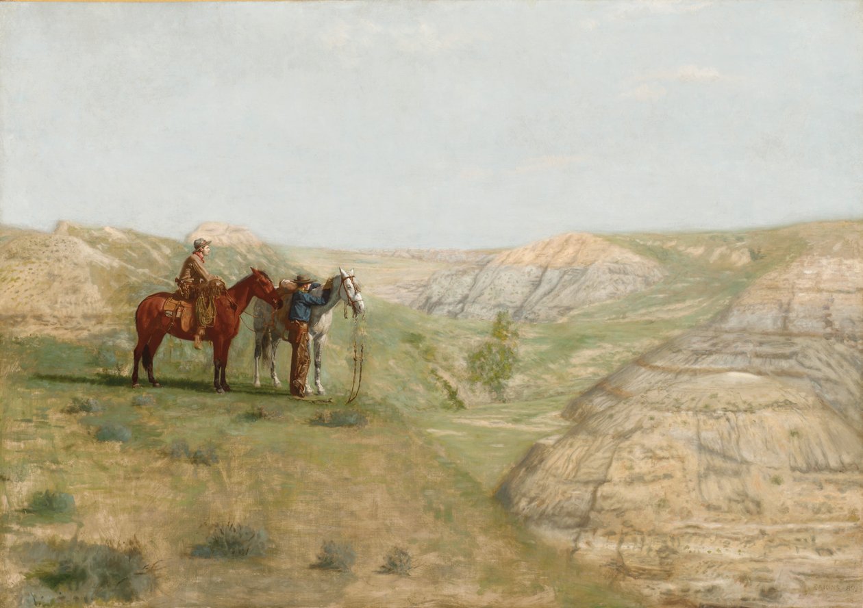 Cowboys in de Badlands door Thomas Cowperthwait Eakins