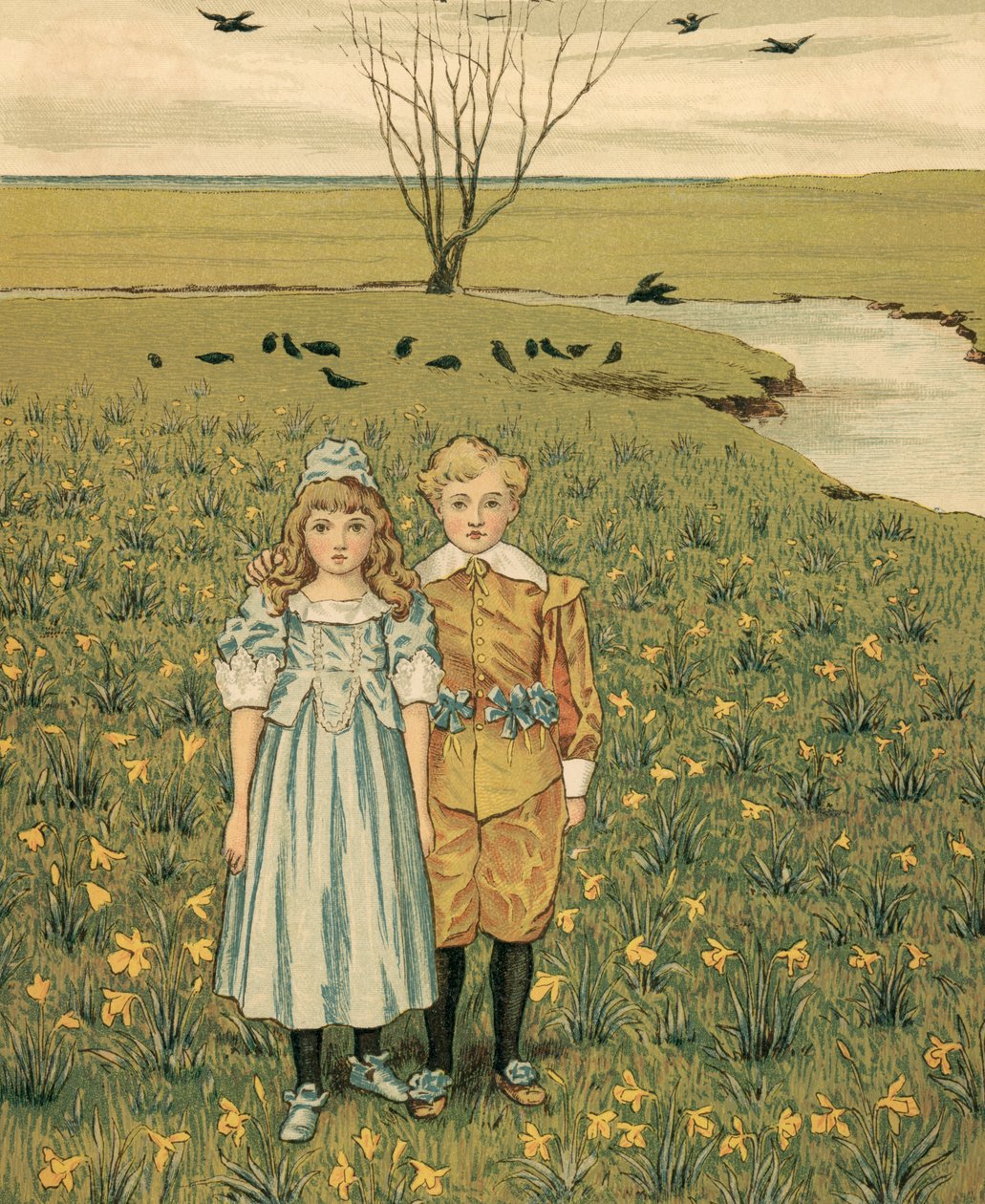 Huiselijk Leven: Kinderen in een Weide door Thomas Crane