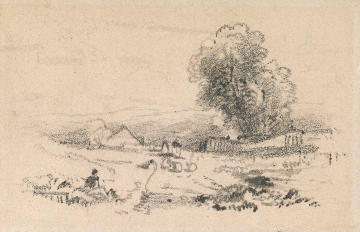 De weg naar het dorp door Thomas Creswick