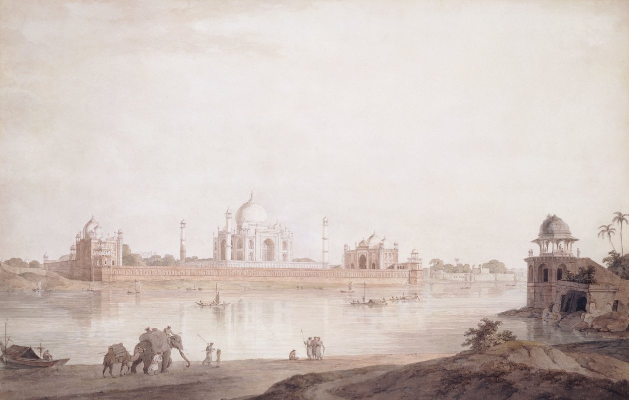 De Taj Mahal, Agra, Uttar Pradesh, 1789 door Thomas Daniell