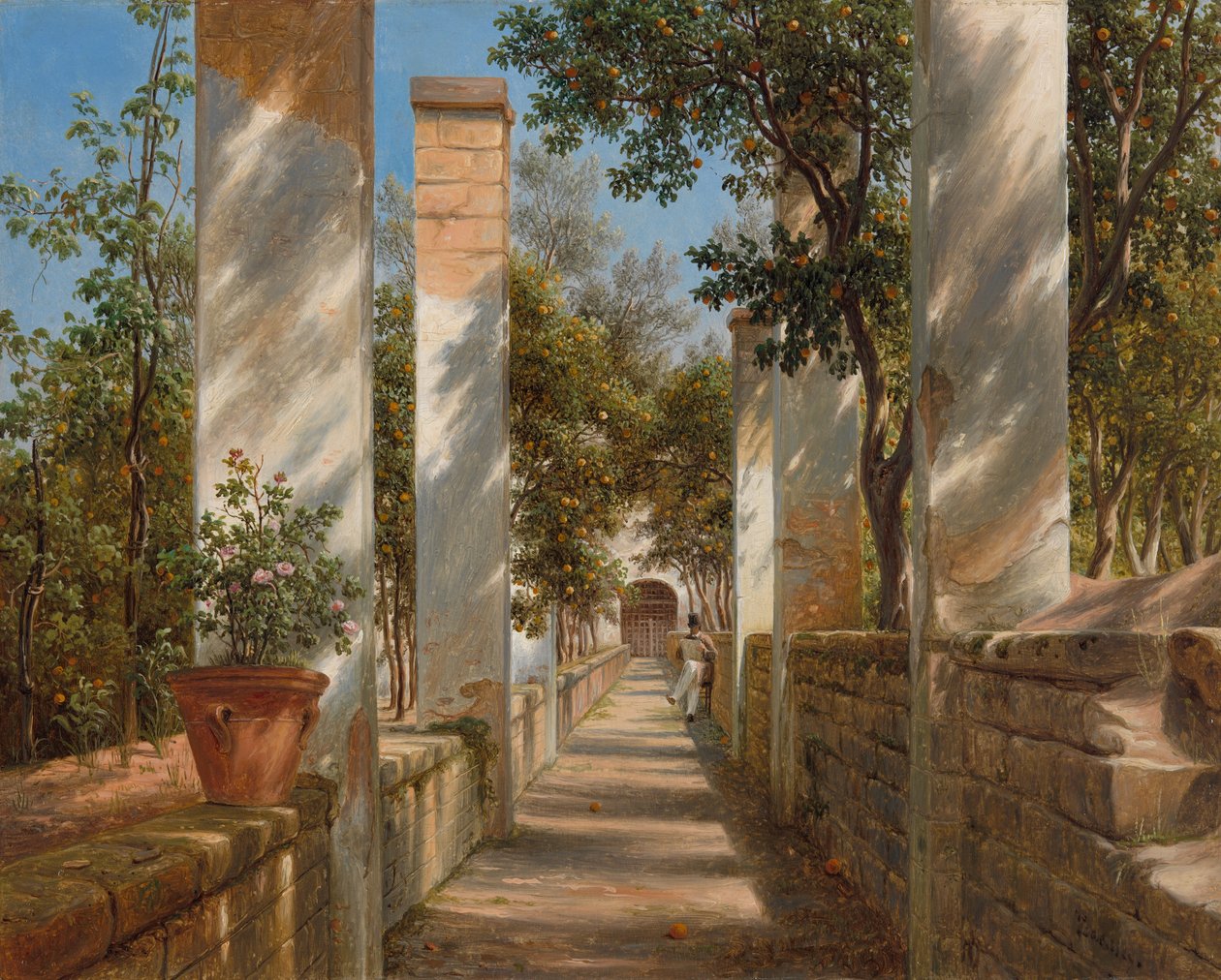 Pergola met sinaasappels door Thomas Fearnley