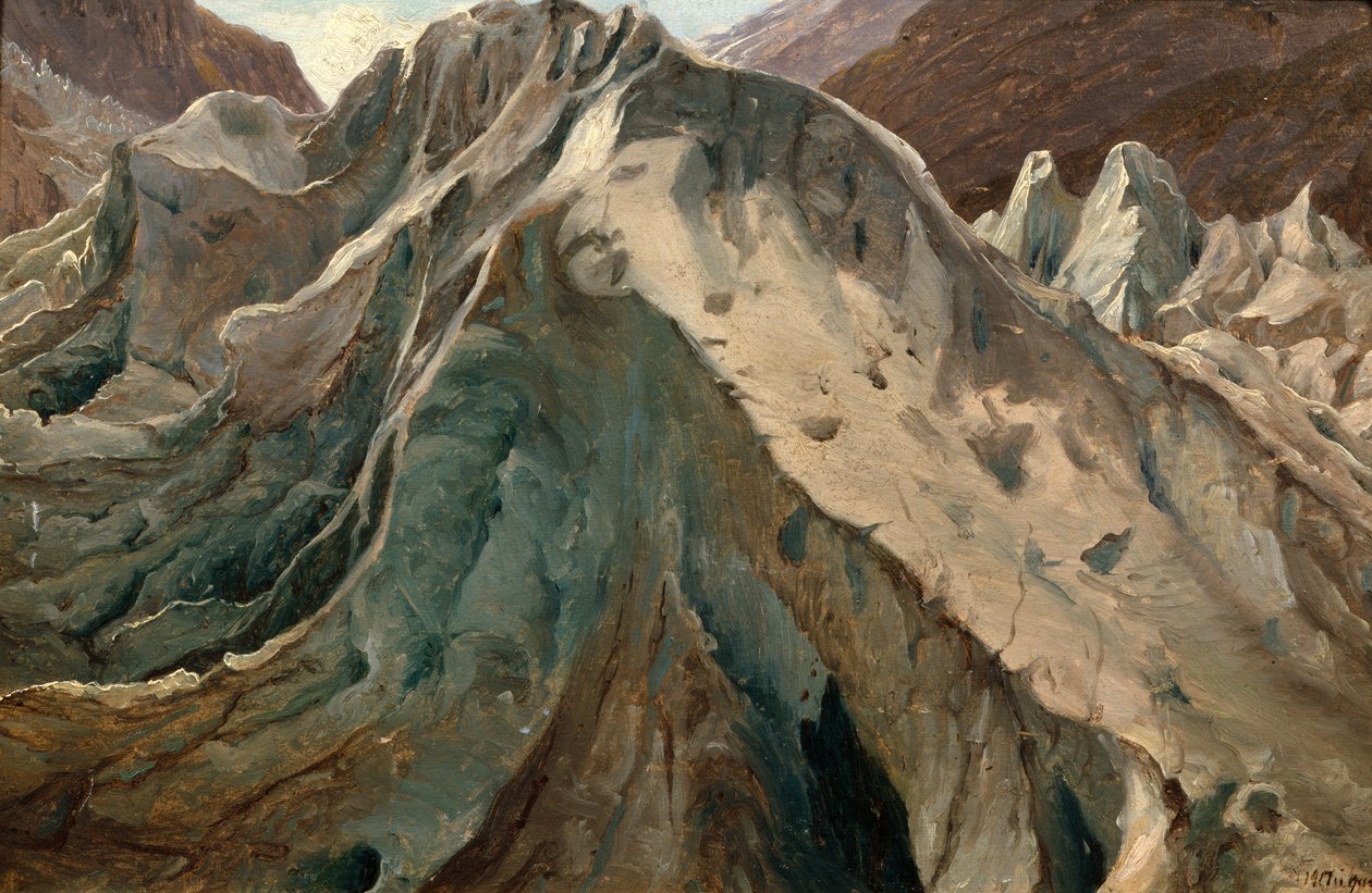 Studie van Grindewald gletsjer door Thomas Fearnley