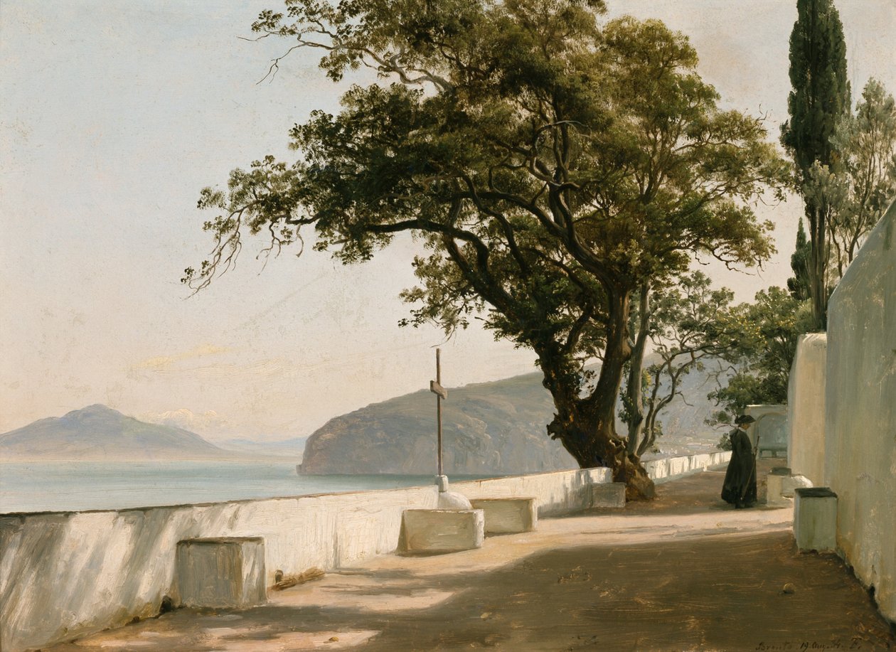 Terras met steeneik, Sorrento door Thomas Fearnley