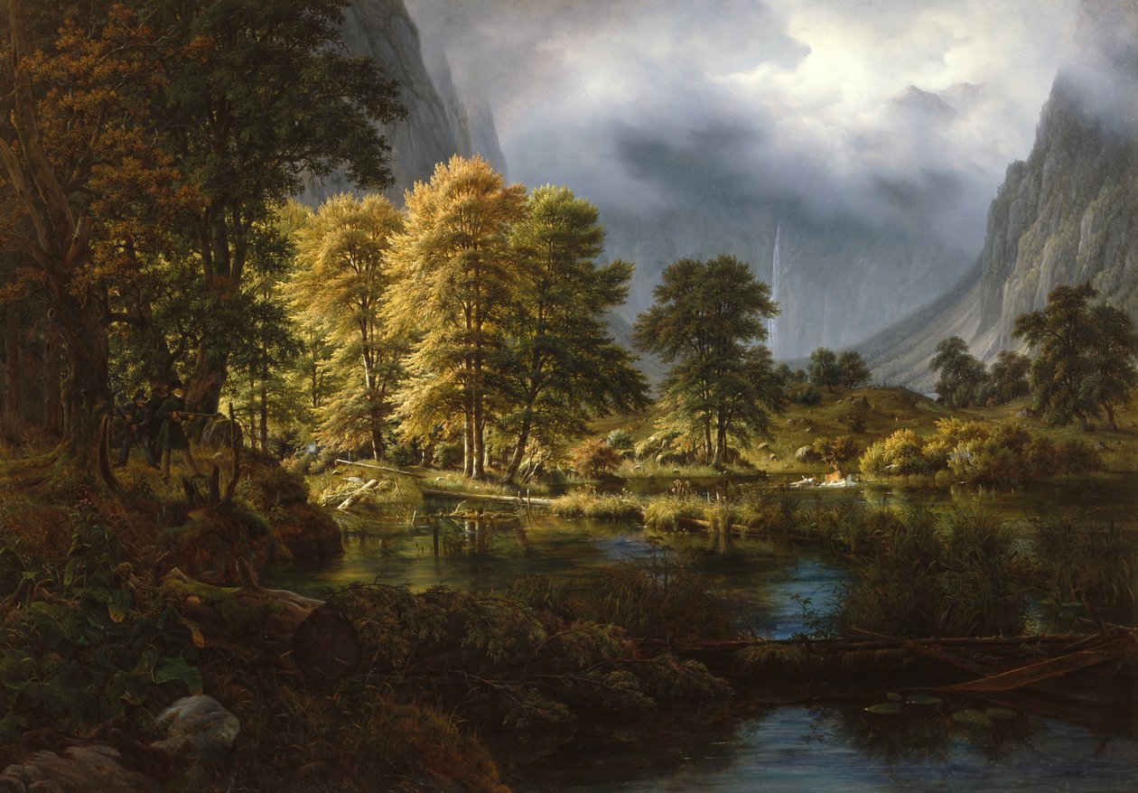 De jacht bij Königssee door Thomas Fearnley