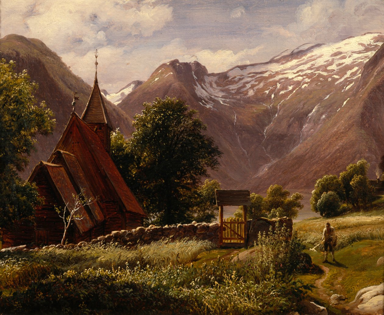 Tjugum Kerk, Balestrand door Thomas Fearnley