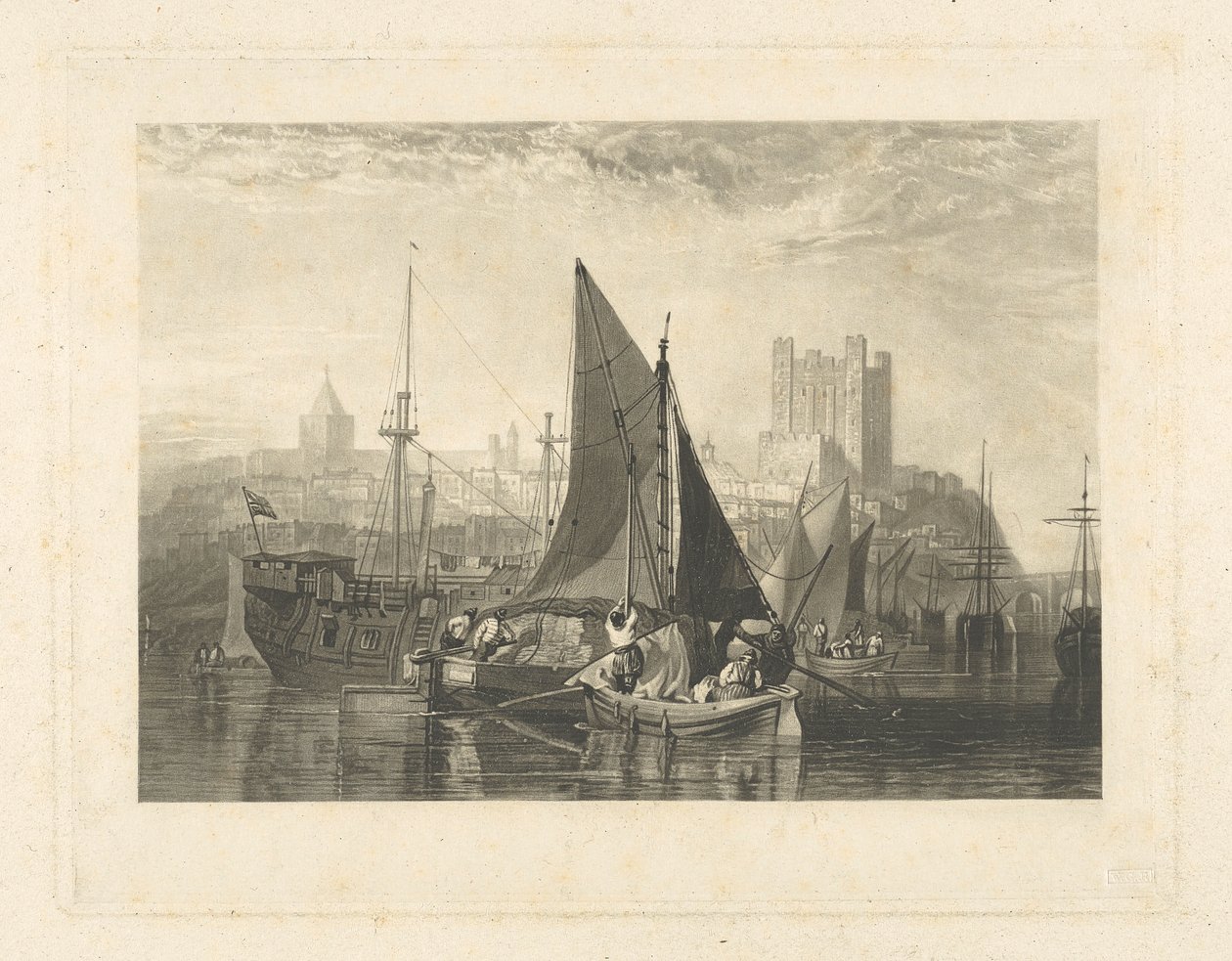 Rochester, aan de Rivier Medway door Thomas Goff Lupton