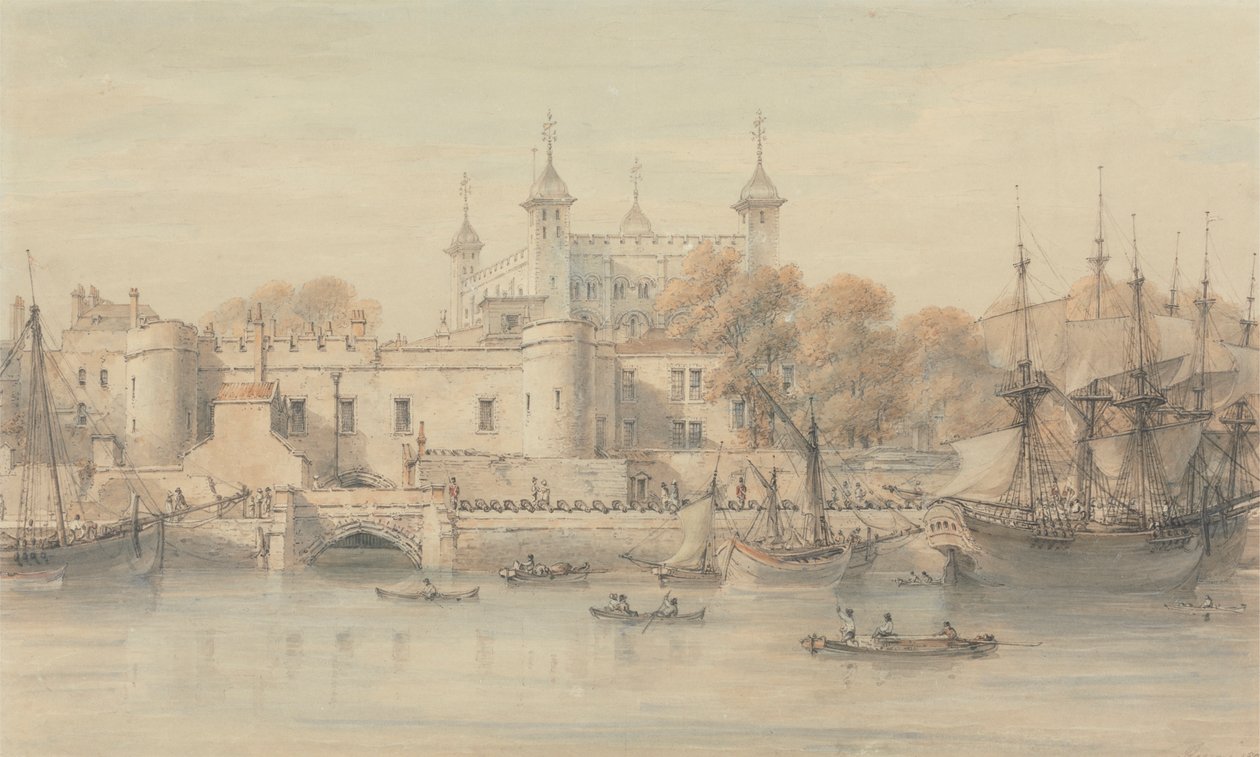 De Tower of London door Thomas Hearne