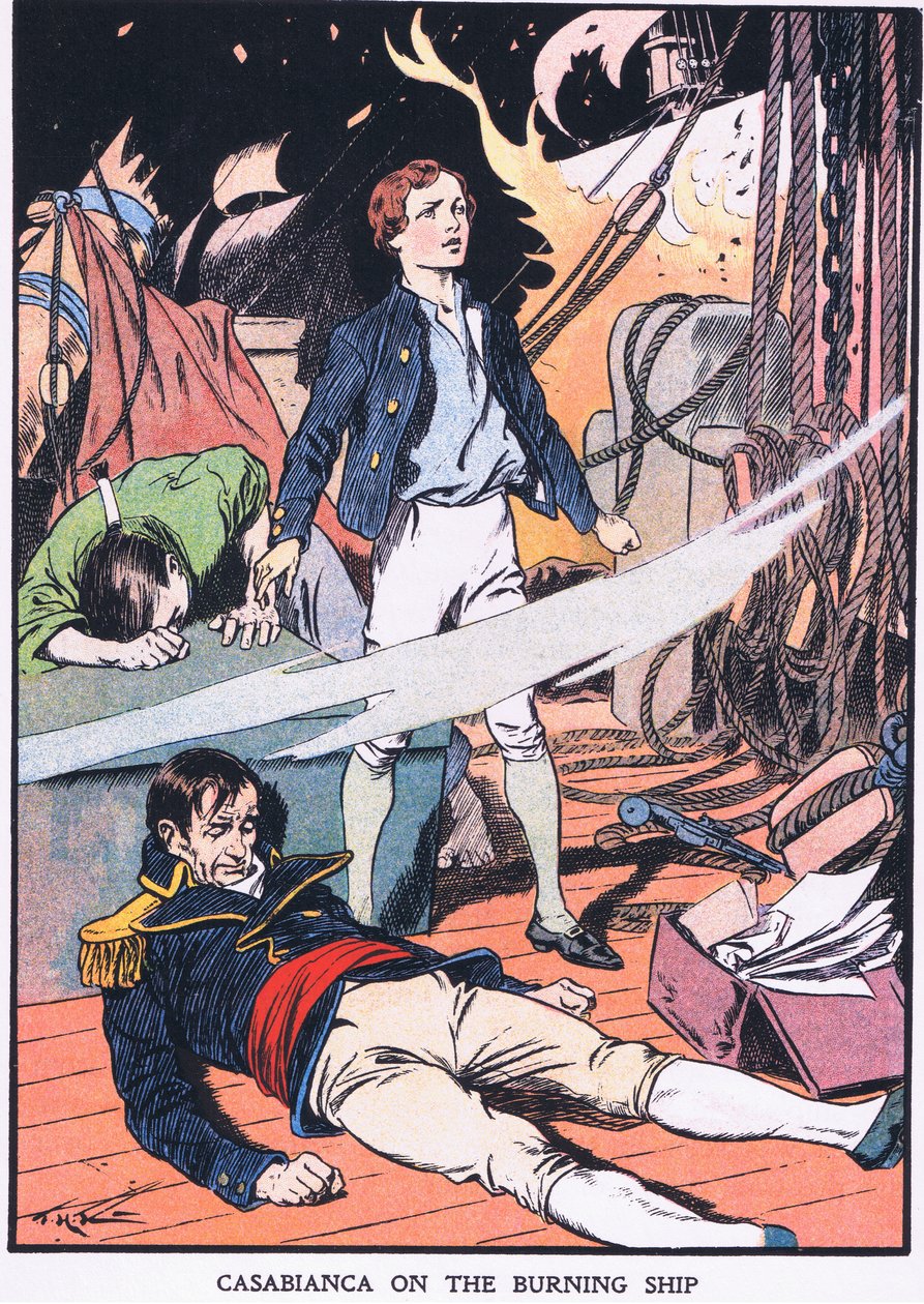 Casabianca (kleurenlitho) door Thomas Heath Robinson