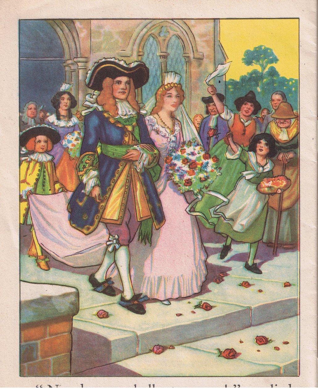 De bruiloft (litho) door Thomas Heath Robinson